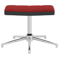 Thumbnail for Relaxsessel mit Hocker Weinrot Samt und PVC