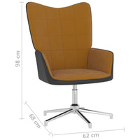 Thumbnail for Relaxsessel mit Hocker Braun Samt und PVC