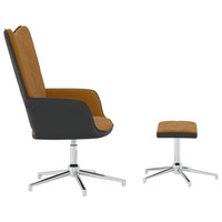 Thumbnail for Relaxsessel mit Hocker Braun Samt und PVC