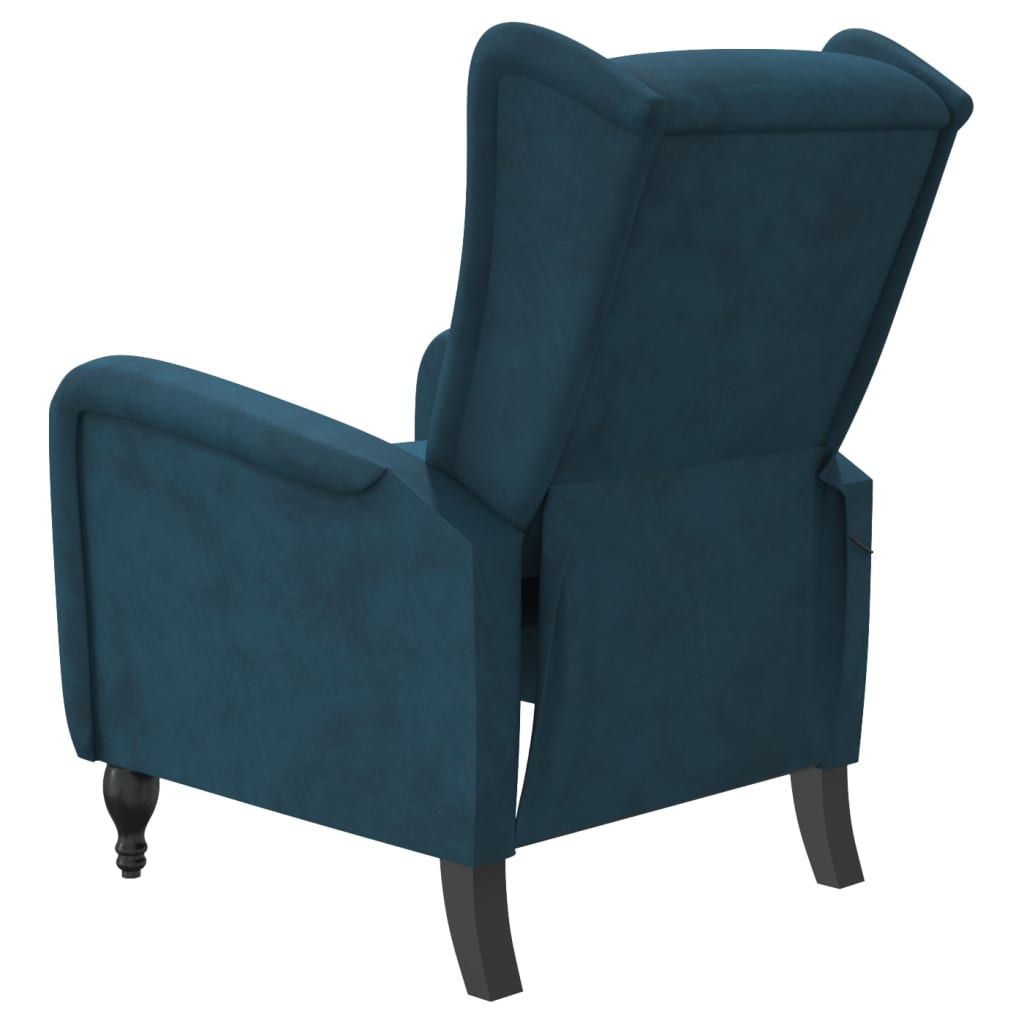 Massagesessel Blau Samt