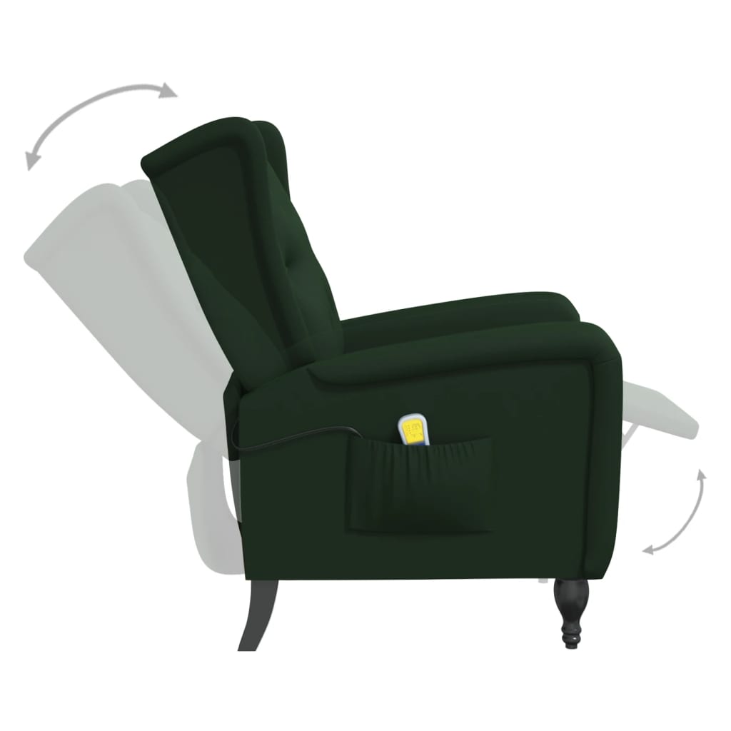 Massagesessel Dunkelgrün Samt
