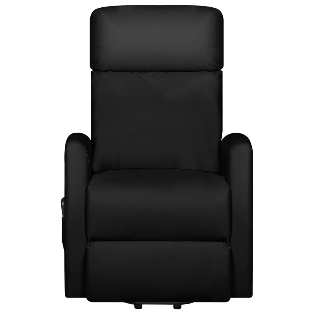 Massagesessel mit Aufstehhilfe Schwarz Kunstleder