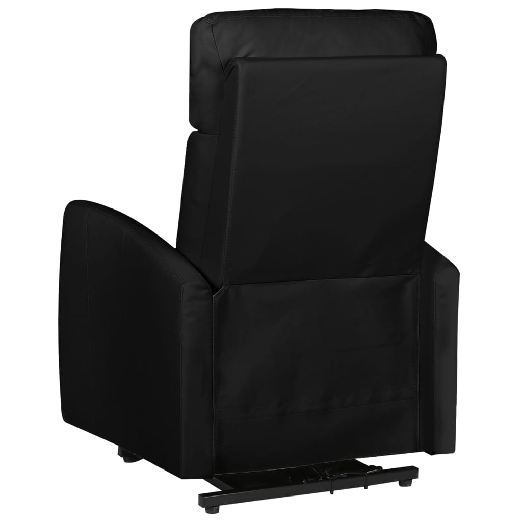 Massagesessel mit Aufstehhilfe Schwarz Kunstleder