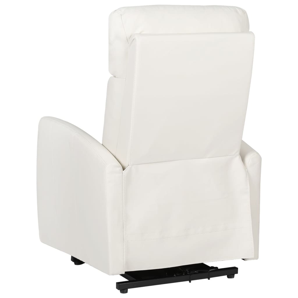 Massagesessel mit Aufstehhilfe Creme Kunstleder