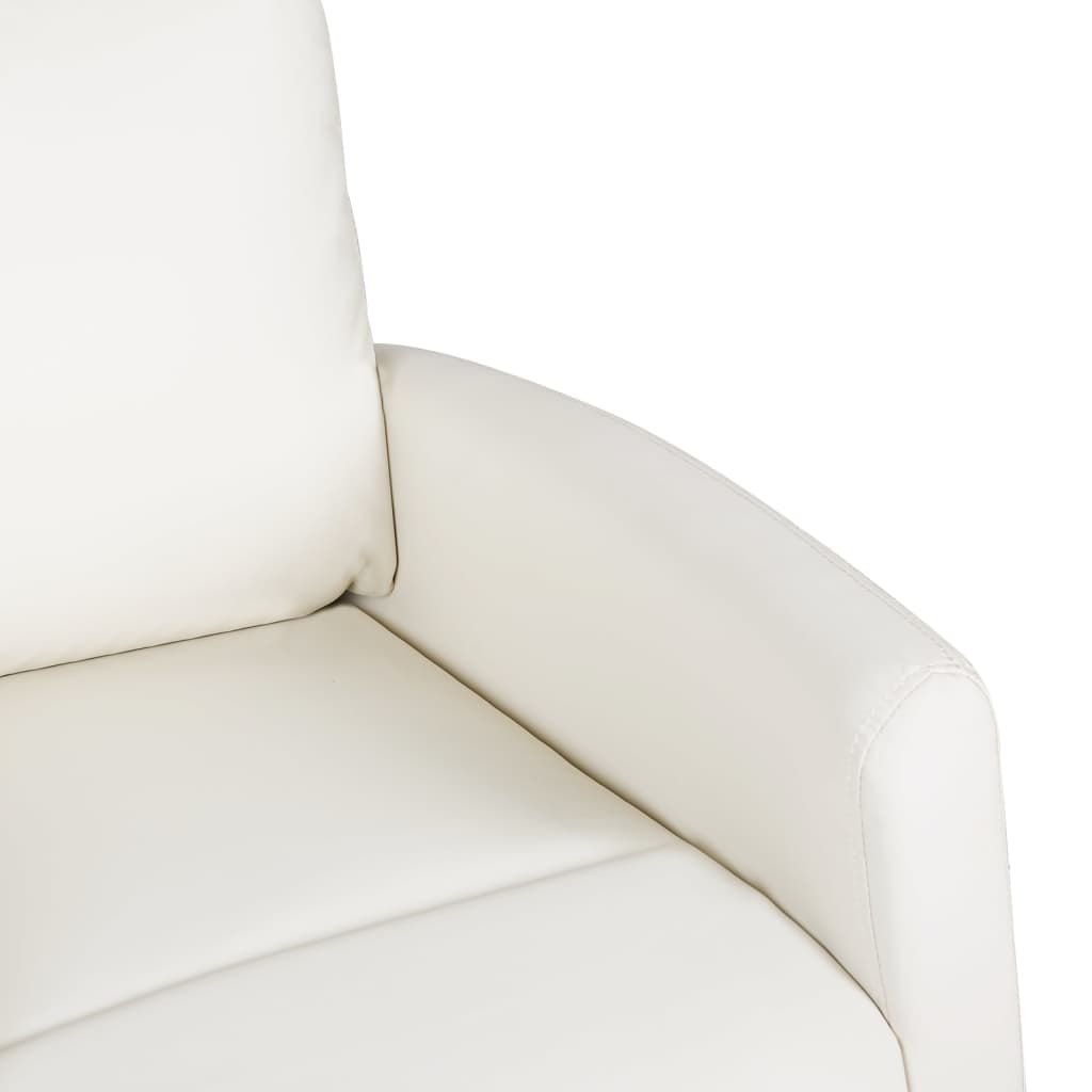 Massagesessel mit Aufstehhilfe Creme Kunstleder