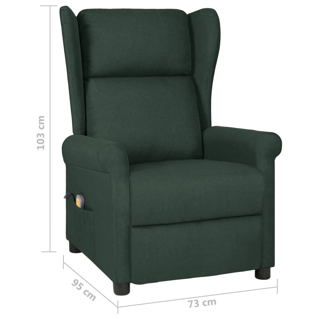 Massagesessel Dunkelgrün Stoff