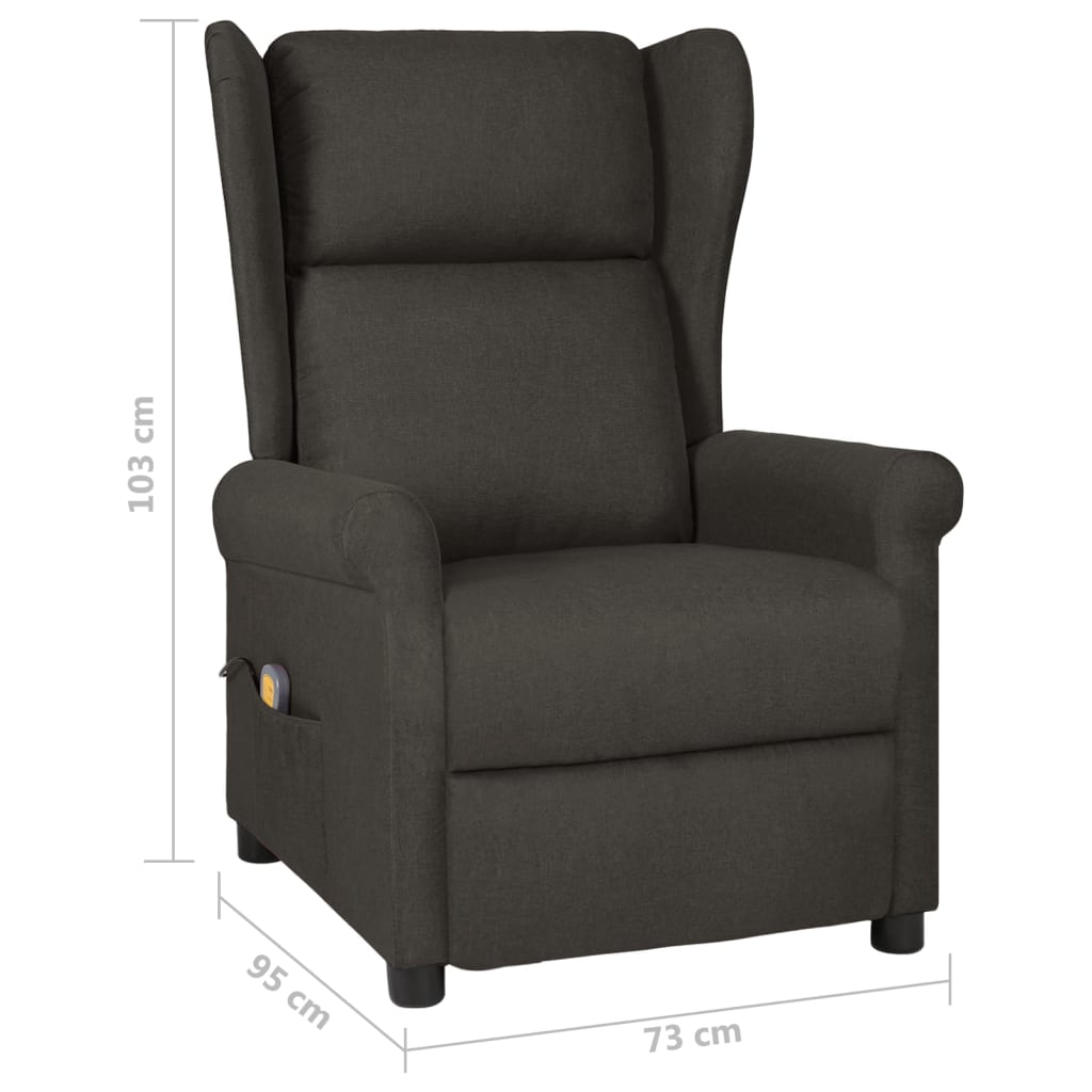 Massagesessel Taupe Stoff