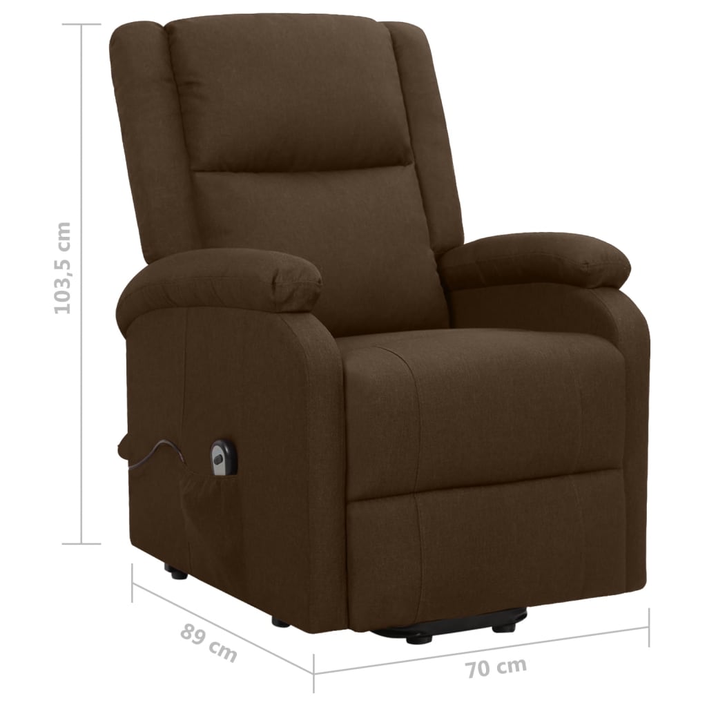 Sessel mit Aufstehhilfe Dunkelbraun Stoff