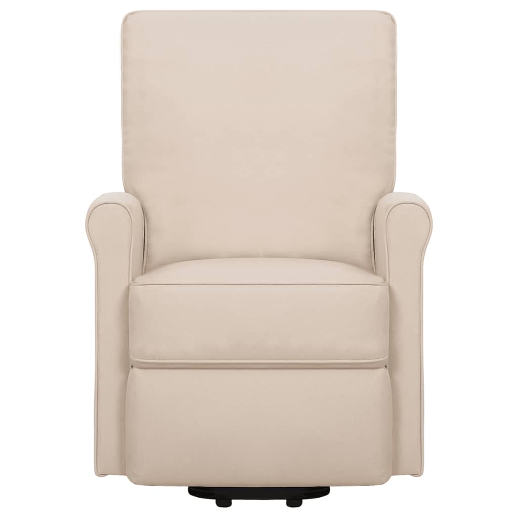 Massagesessel mit Aufstehhilfe Creme Stoff