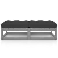 Thumbnail for Gartenhocker mit Kissen 2 Stk. Massivholz Kiefer