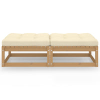 Thumbnail for Garten-Fußhocker mit Kissen 2 Stk. Massivholz Kiefer