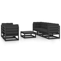 Thumbnail for 6-tlg. Garten-Lounge-Set mit Kissen Kiefer Massivholz