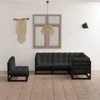 Thumbnail for 5-tlg. Garten-Lounge-Set mit Kissen Massivholz Kiefer