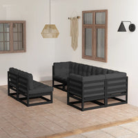 Thumbnail for 7-tlg. Garten-Lounge-Set mit Kissen Massivholz Kiefer