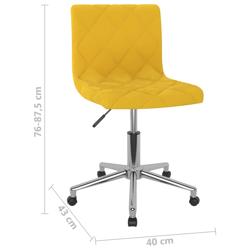 Esszimmerstühle 2 Stk. Drehbar Senfgelb Samt