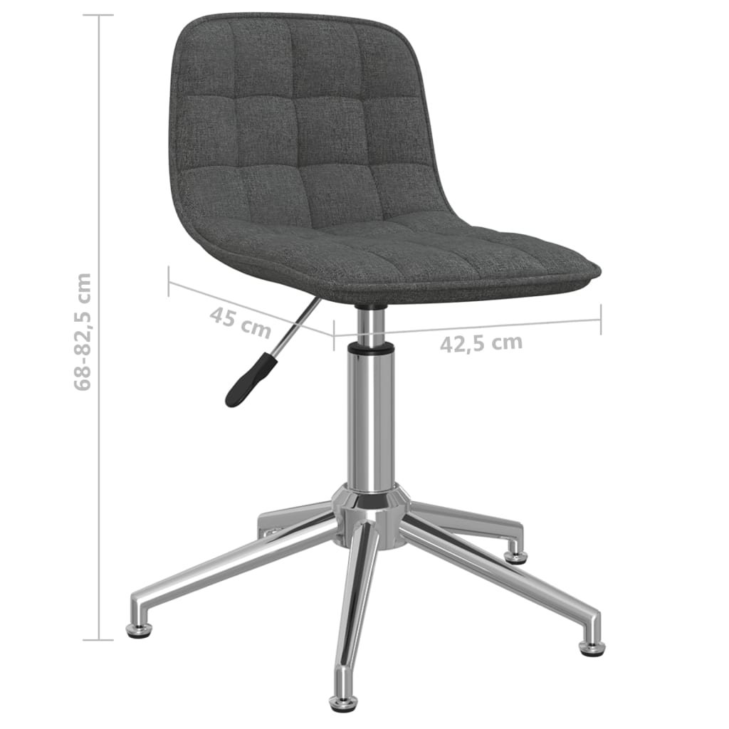 Esszimmerstühle 2 Stk. Drehbar Dunkelgrau Stoff