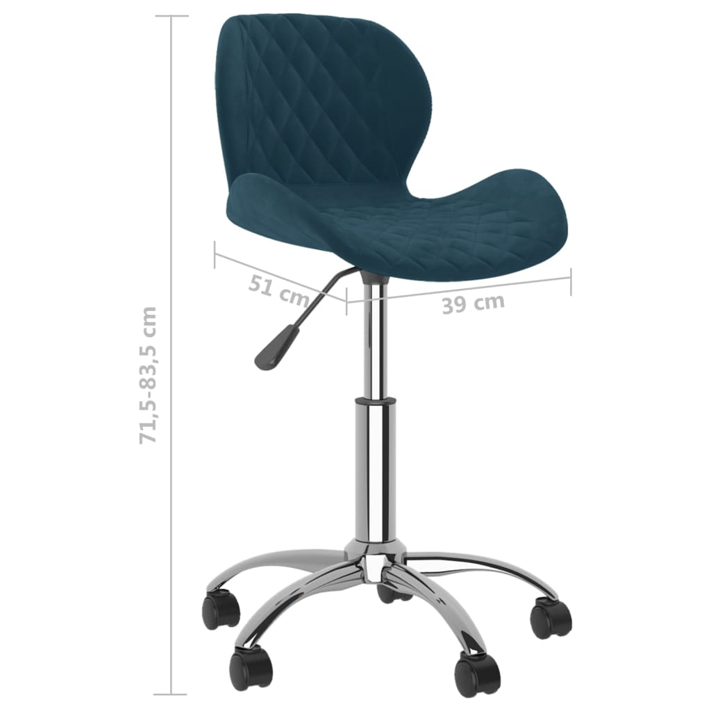 Esszimmerstühle 2 Stk. Drehbar Blau Samt