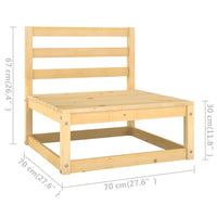 Thumbnail for Garten-Mittelsofas mit Kissen 2 Stk. Massivholz Kiefer