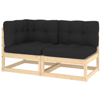 Thumbnail for 2-tlg. Garten-Lounge-Set mit Kissen Kiefer Massivholz