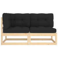 Thumbnail for 2-tlg. Garten-Lounge-Set mit Kissen Kiefer Massivholz