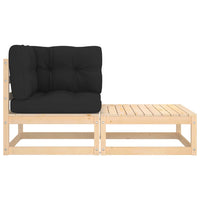 Thumbnail for 2-tlg. Garten-Lounge-Set mit Kissen Kiefer Massivholz