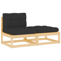 Thumbnail for 2-tlg. Garten-Lounge-Set mit Kissen Kiefer Massivholz