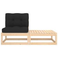 Thumbnail for 2-tlg. Garten-Lounge-Set mit Kissen Massivholz Kiefer