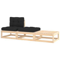 Thumbnail for 3-tlg. Garten-Lounge-Set mit Kissen Kiefer Massivholz