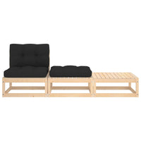 Thumbnail for 3-tlg. Garten-Lounge-Set mit Kissen Kiefer Massivholz