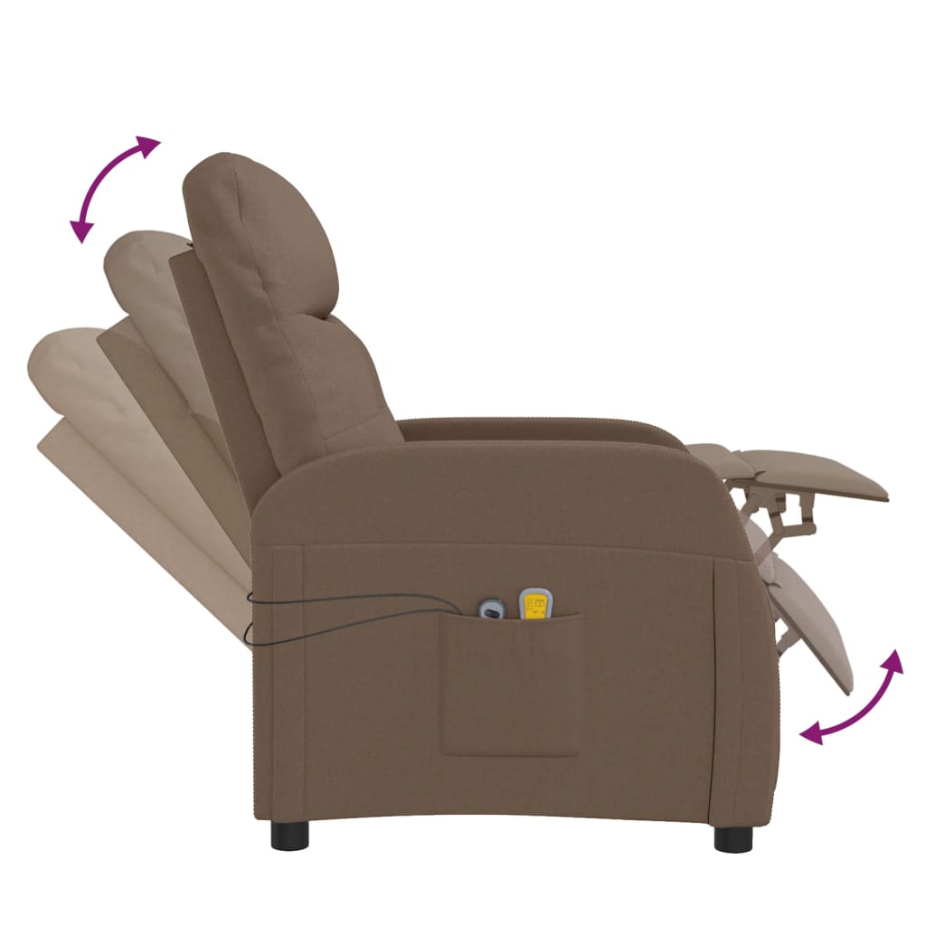 Massagesessel Elektrisch Braun Stoff