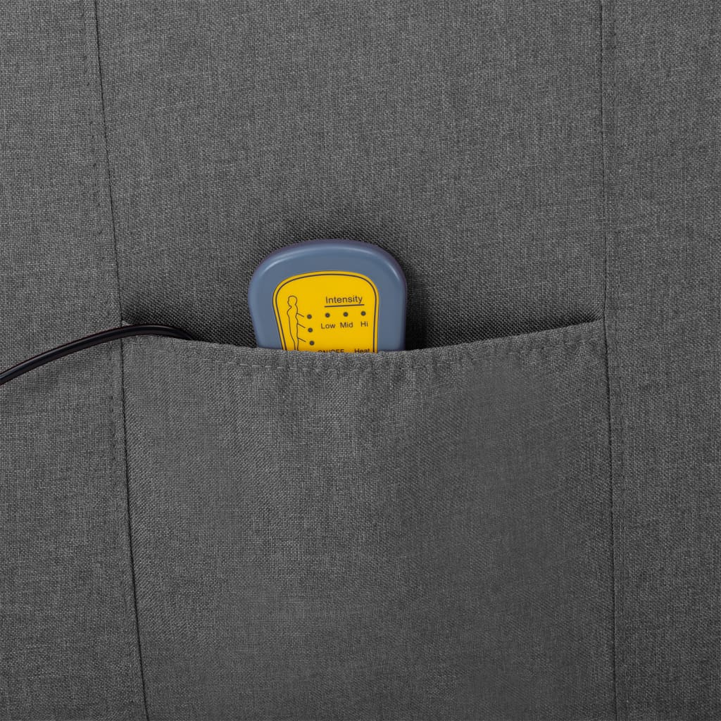Elektrischer Massagesessel Hellgrau Stoff