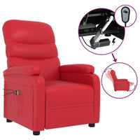 Thumbnail for Massagesessel Elektrisch Rot Kunstleder