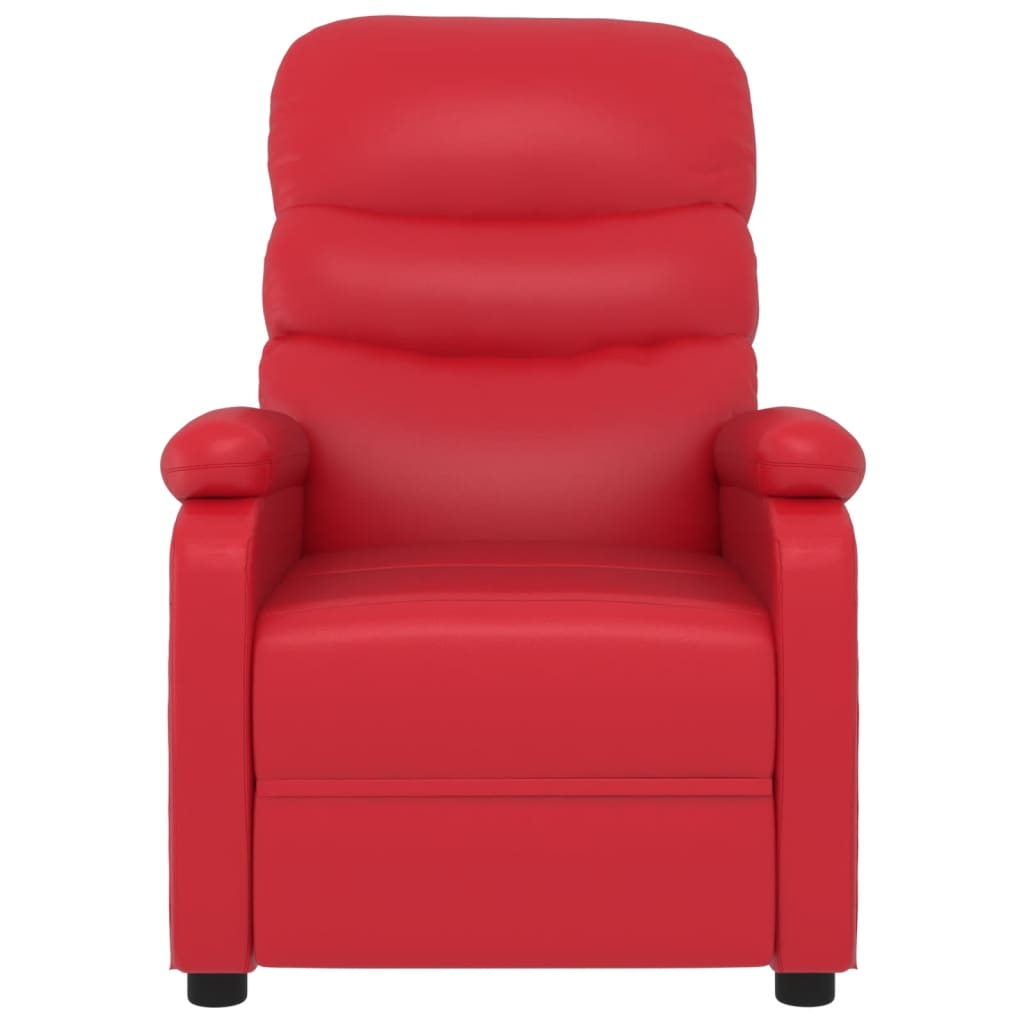 Massagesessel Elektrisch Rot Kunstleder