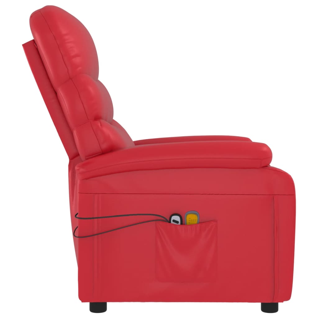 Massagesessel Elektrisch Rot Kunstleder