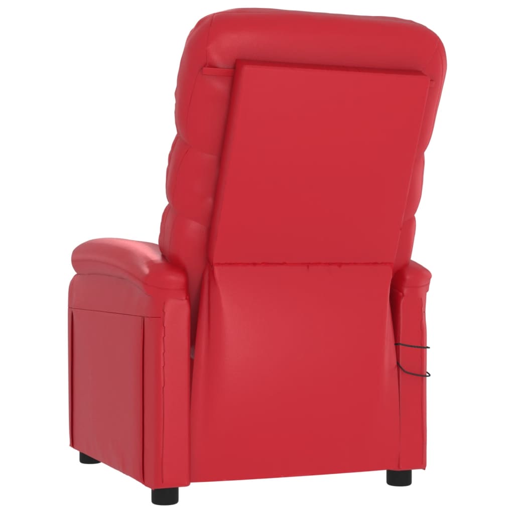 Massagesessel Elektrisch Rot Kunstleder