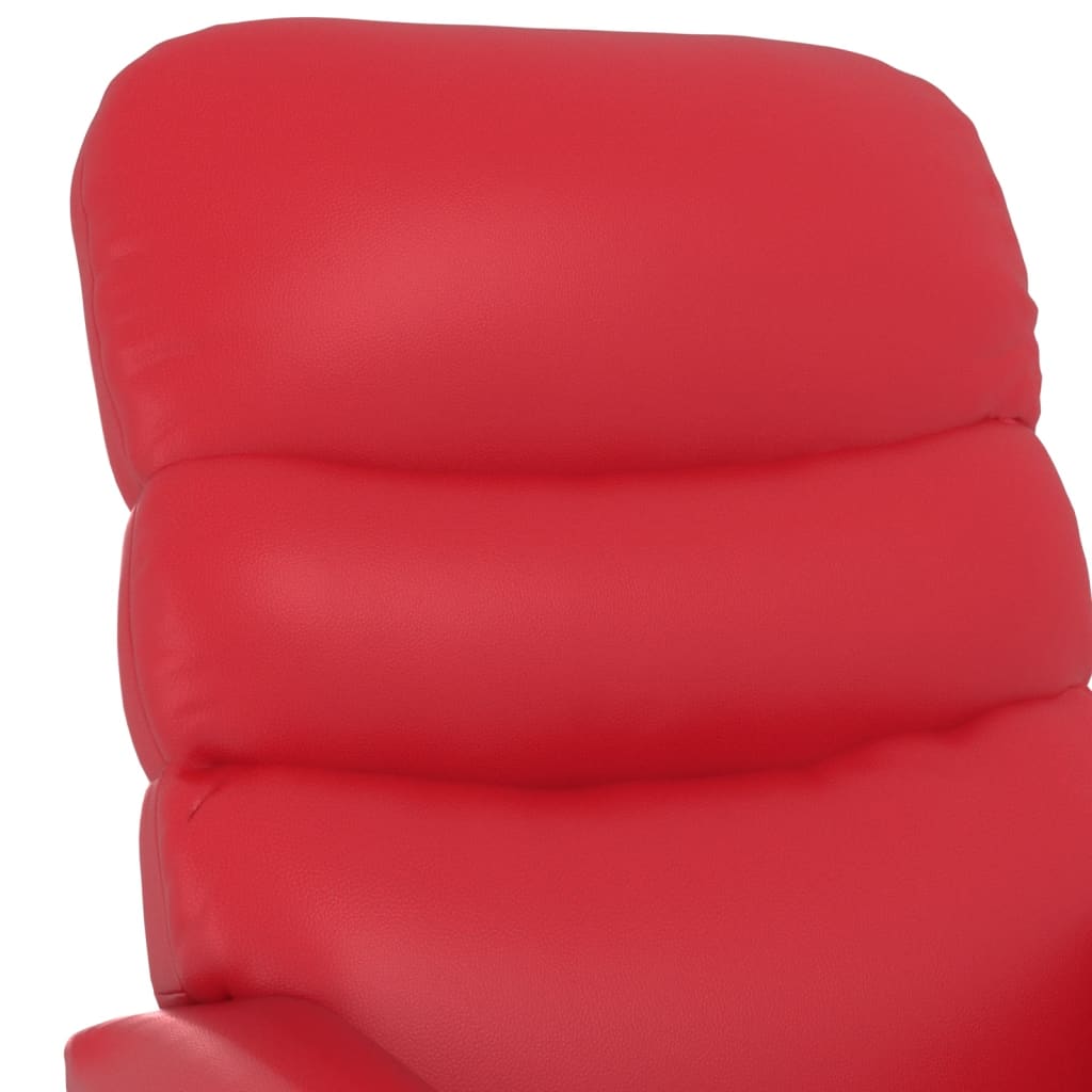 Massagesessel Elektrisch Rot Kunstleder
