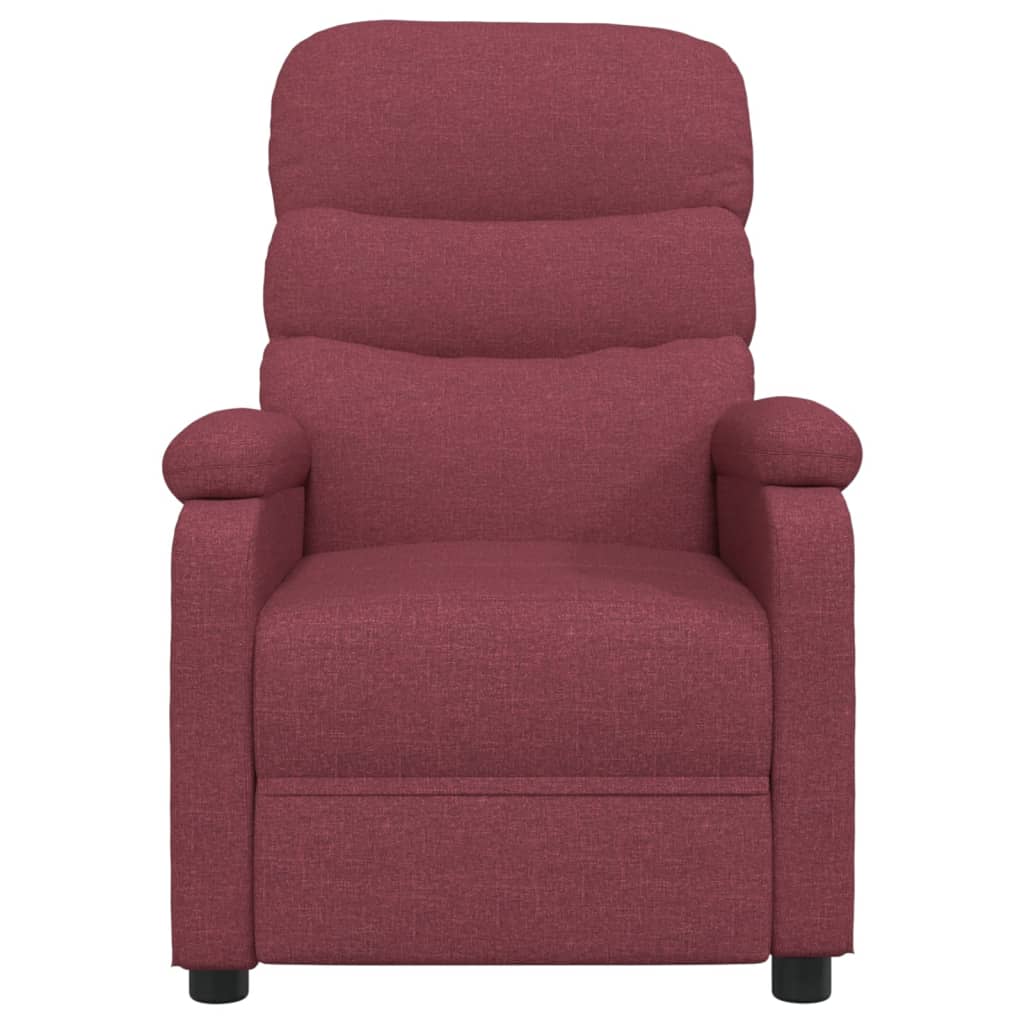 Massagesessel Elektrisch Weinrot Stoff