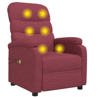 Thumbnail for Massagesessel Elektrisch Weinrot Stoff