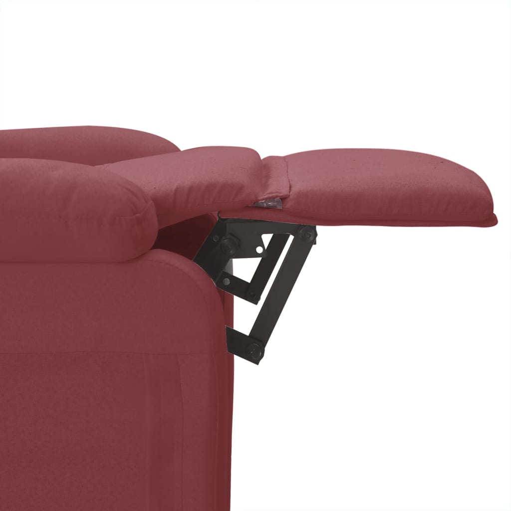 Massagesessel Elektrisch Weinrot Stoff