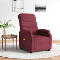 Thumbnail for Massagesessel Elektrisch Weinrot Stoff