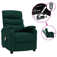 Thumbnail for Elektrischer Massagesessel Dunkelgrün Stoff