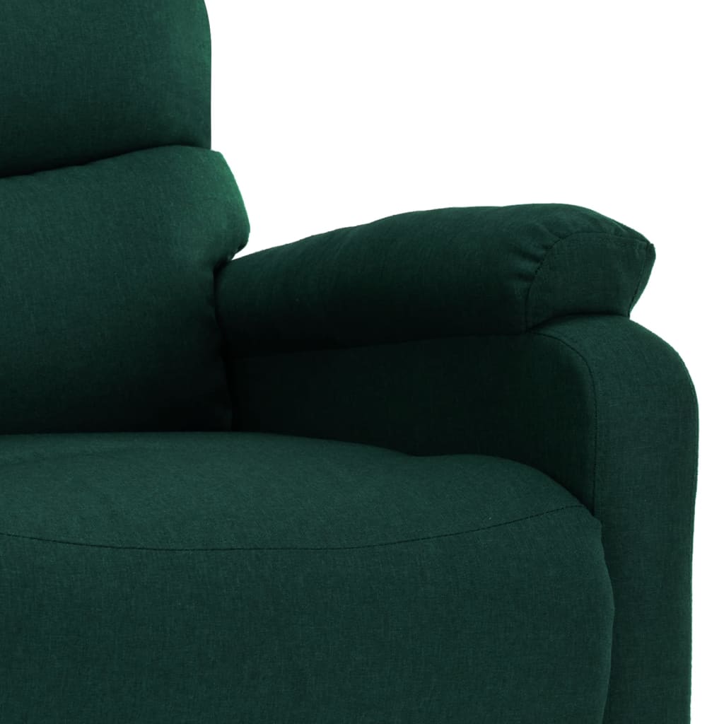 Elektrischer Massagesessel Dunkelgrün Stoff