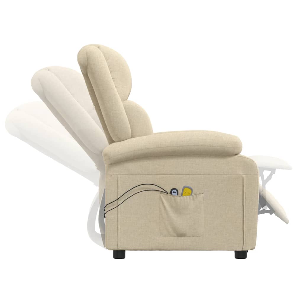 Massagesessel Elektrisch Creme Stoff