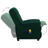 Thumbnail for Elektrischer Massagesessel Dunkelgrün Stoff