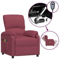 Thumbnail for Massagesessel Elektrisch Weinrot Stoff