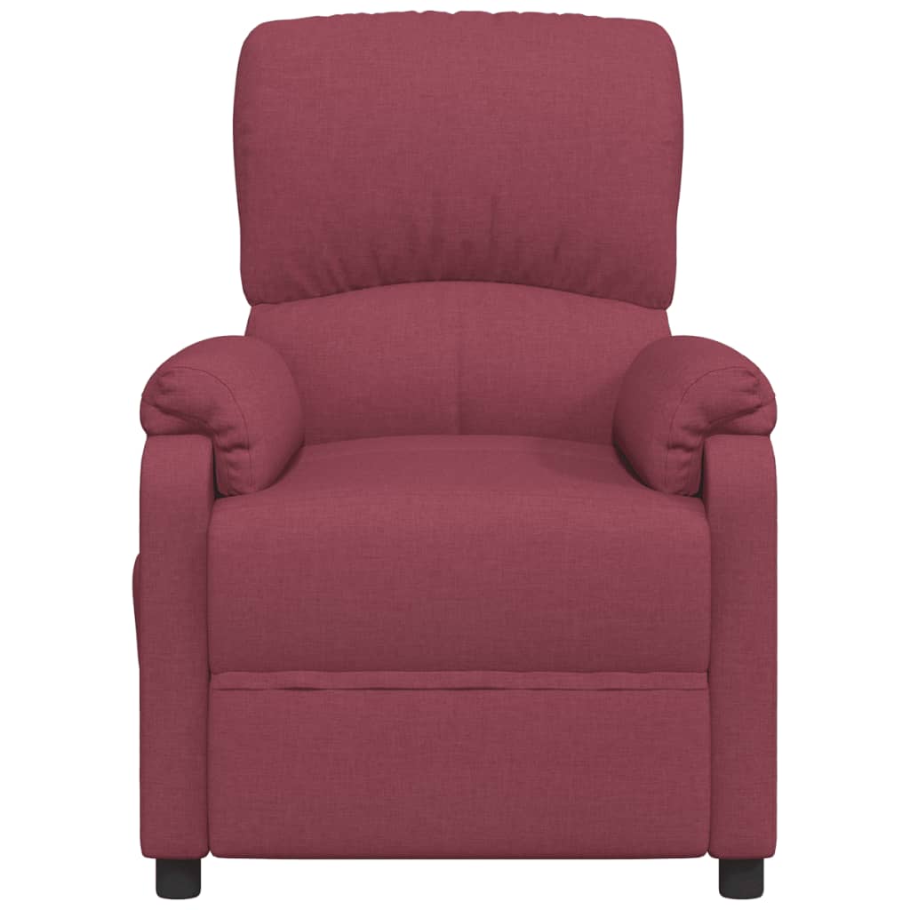 Massagesessel Elektrisch Weinrot Stoff
