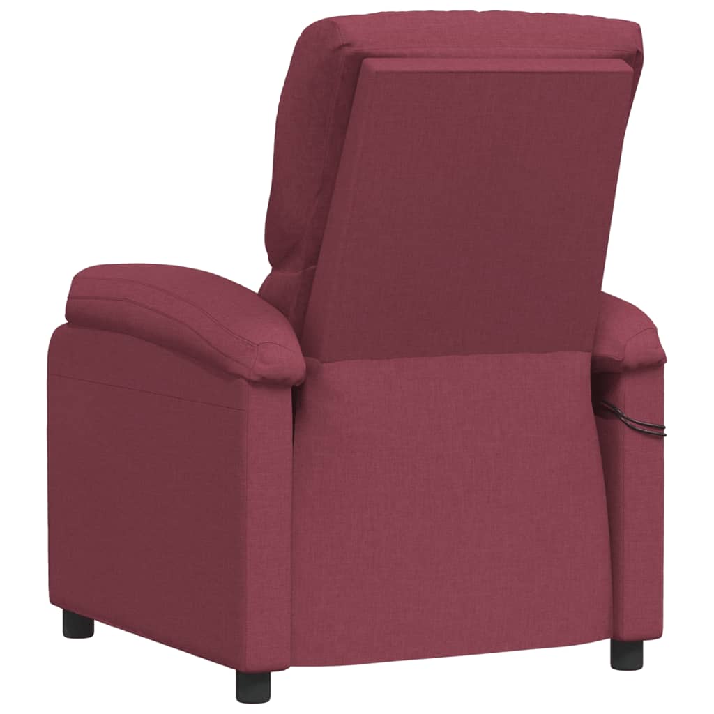 Massagesessel Elektrisch Weinrot Stoff
