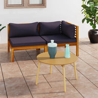 Thumbnail for 2-tlg. Sofa-Set mit Dunkelgrauen Kissen Akazie Massivholz