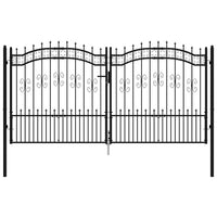 Thumbnail for Zauntor mit Speerspitzen Schwarz 305x198 cm Stahl