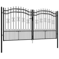 Thumbnail for Zauntor mit Speerspitzen Schwarz 305x198 cm Stahl